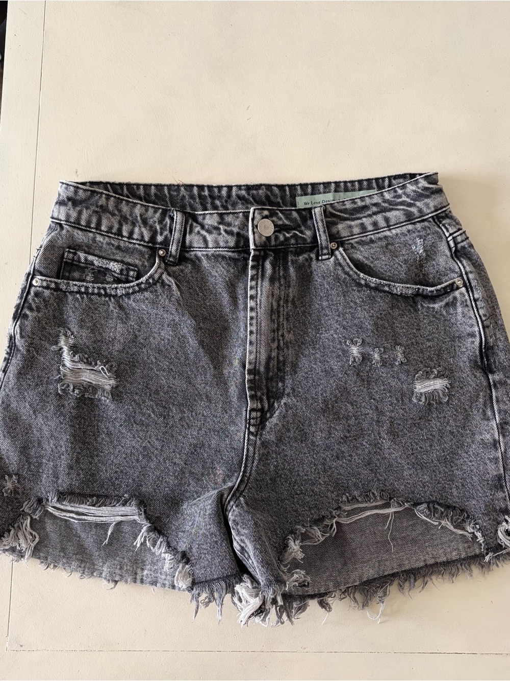 black denim shorts
